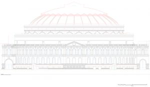 Royal Albert Hall dome 3D line drawing